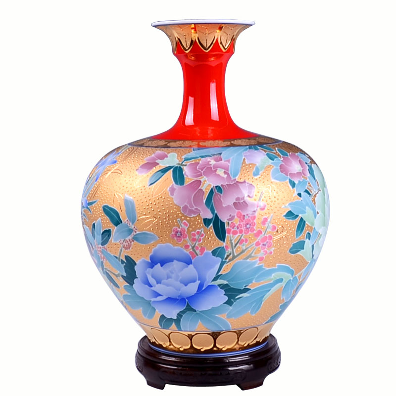 Under the glaze color red glaze see colour red porcelain vase is ten mei - yu crown bottle of Chinese style household act the role ofing is tasted furnishing articles