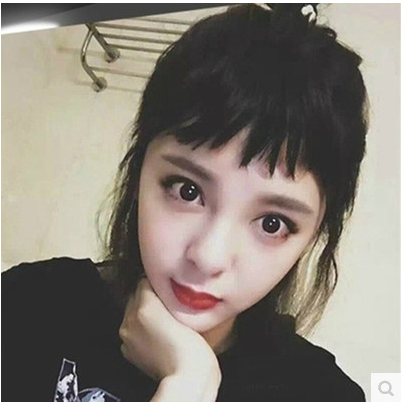 真发假发片狗啃式刘海choppy bangs不规则头帘二次元刘海片眉上短