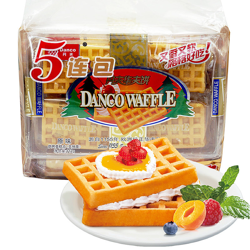 【天猫超市】丹夫 华夫饼原味西式糕点560g烘烤糕点 5连包 %