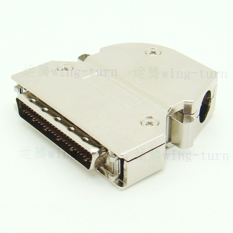 Totem MD50M-75AL SCSI connector iron shell side outlet DB50 core welding wire male head plug