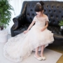 Váy cưới trẻ em công chúa váy cô gái catwalk buổi tối ăn mặc trẻ em lớn chủ nhà trang phục piano mùa thu váy xinh cho bé
