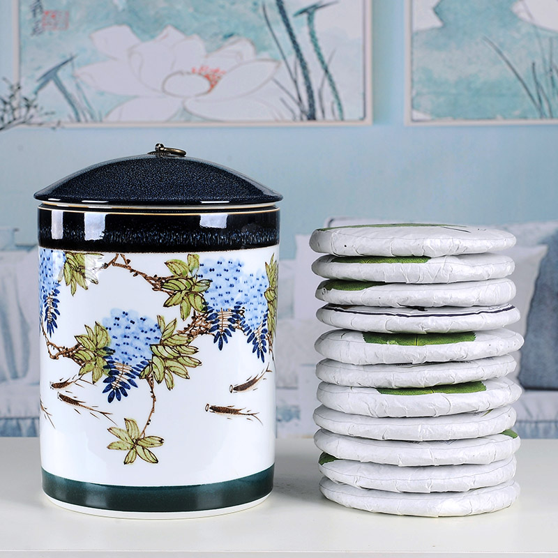 Checking out ceramic save tea caddy fixings storage tank 10 large cake tea urn tea set porcelain tea cake as cans and POTS
