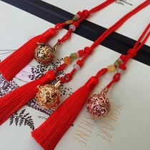 Dragon Boat Festival gilded round open lavender Wormwood sachet ball pendant portable necklace car pendant