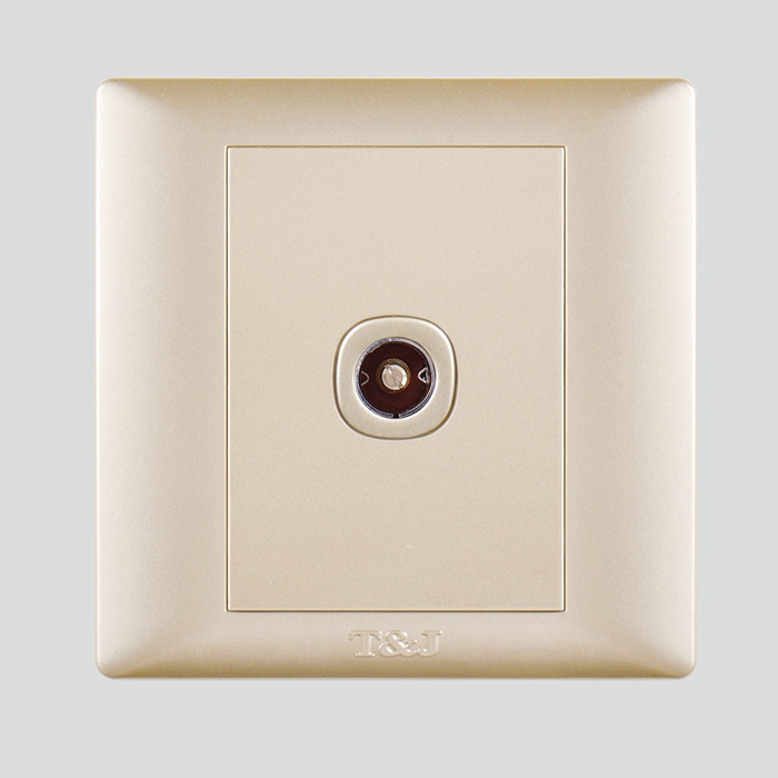 Space-based switch socket panel Yueting series single TV antenna socket with lightning protection pearl silver