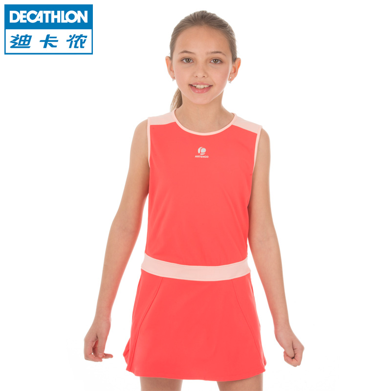 迪卡侬 儿童女童夏季羽毛球网球运动裙连身裙 ARTENGO