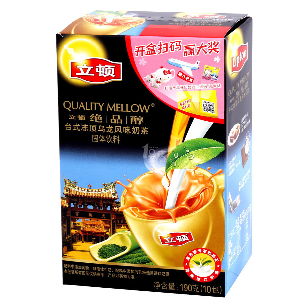立顿 绝品醇奶茶台式冻顶乌龙S10 10*19g/盒装
