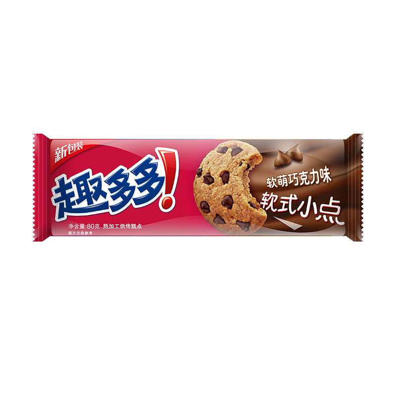 【苏宁易购】趣多多软式甜饼（经典巧克力原味）80g/盒