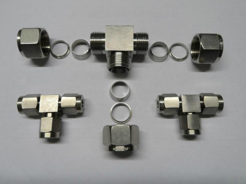 三通卡套接头 色谱配件 实验室304/316不锈钢三通 3mm 6mm 1/8 1/