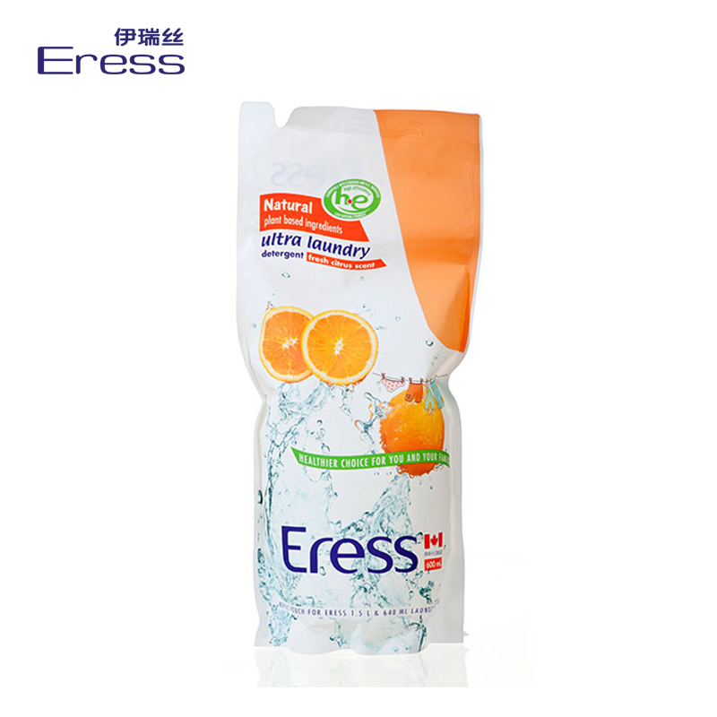 乐友伊瑞丝加拿大婴儿洗衣液浓缩型衣物清洗剂橙子味600ml补充装