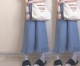 Nhật Bản cổ điển cảm giác retro in gió lỏng ren hoang dã denim overalls quần chân rộng sinh viên nữ