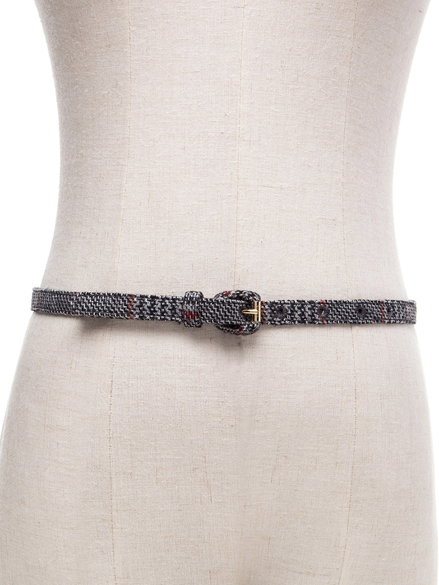Dolce&Gabbana 浅黑灰拼色针扣式细腰带