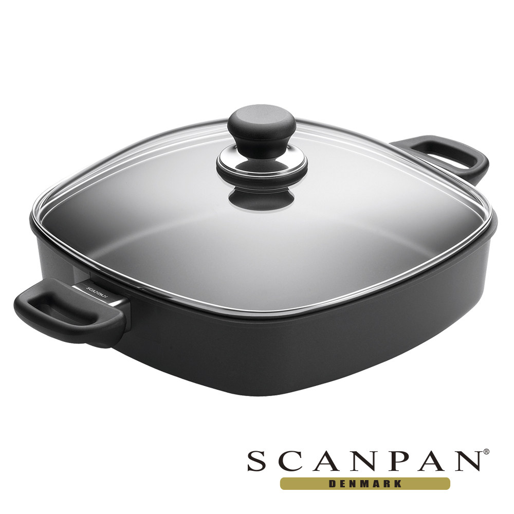 【丹麦 SCANPAN】经典系列 28CM方形双耳平底锅(含盖)