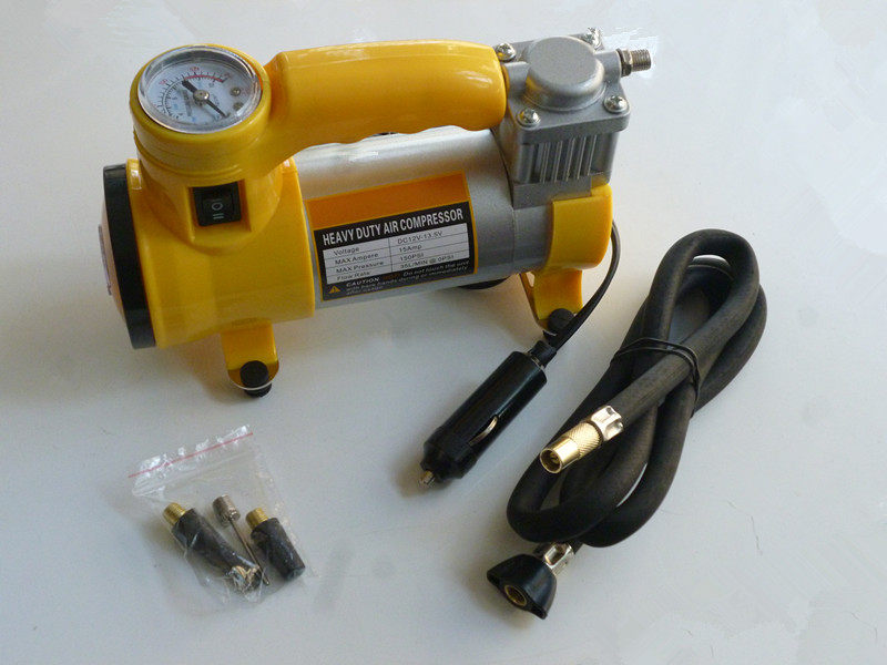 Bangshida portable car electric air pump with lighting tire pressure gauge metal car high pressure air pump