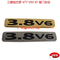 Application of Pajero V73V77V93V97 Motor Vehicle Label Body Logo 3 8 V6 Vehicle Label signage tail gate mark