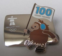 2010 Vancouver Winter Olympics Badge Countdown to 100 Hours Badge Rare