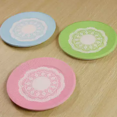 Disposable paper plate 7 inch 10 round dish disposable lunch box new special sale barbecue