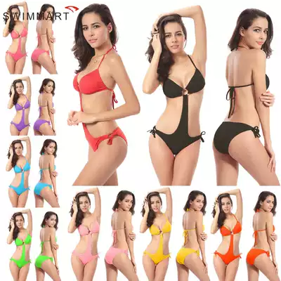 One-piece swimsuit 9-color European-size double-breasted bikini Europe and America New Factory Direct sales VS002