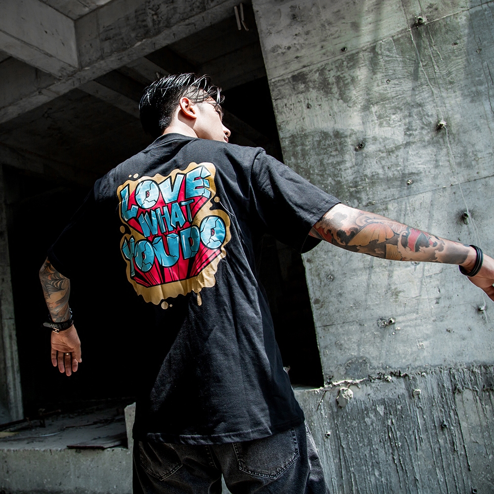 欧美街头ulzzang原宿bf风短袖T恤男女日系潮牌学生宽松情侣装半袖