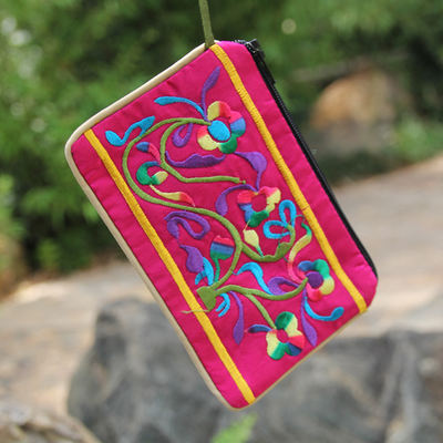 Yunnan's characteristic craft bag, ethnic style fashion bag, small double-sided embroidered coin purse, card holder, multi-color casual gift