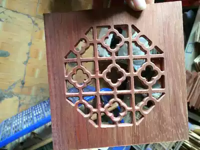Zhonghu Huahuahua Window Red Rosewood Burmese Redwood Single-layer Solid Wood Sound Window Flower Octagonal Flower Carved