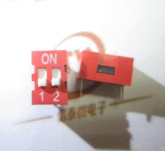 Toggle switch 2 bits 2P flat dial 2 54mm foot distance dial code switch coded switch red