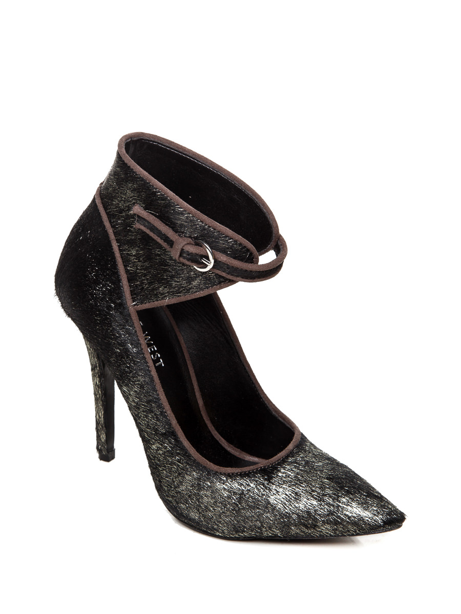 Nine West/玖熙 青灰色襻带尖头高跟鞋