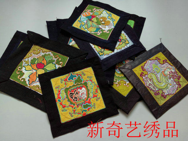 Old embroidered sheet Miao handmade embroidery sheet minority handmade embroidered handbraid embroidered embroidered sheet T1907