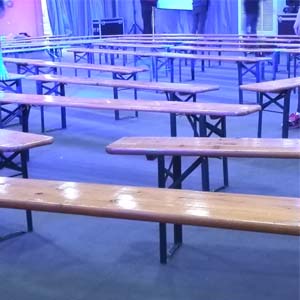 Solid wood bench rental can be folded long bench rental beer stool rental