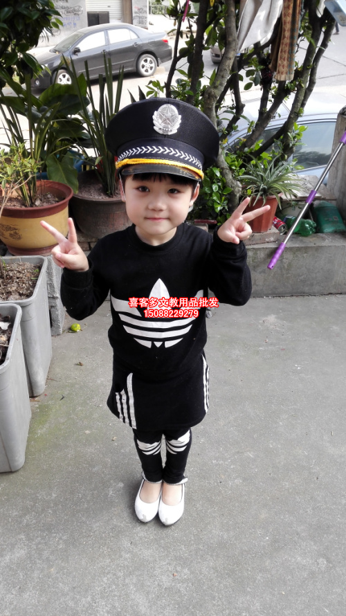 Kindergarten small police traffic police performance hat children police performance hat boy police officer performance costume