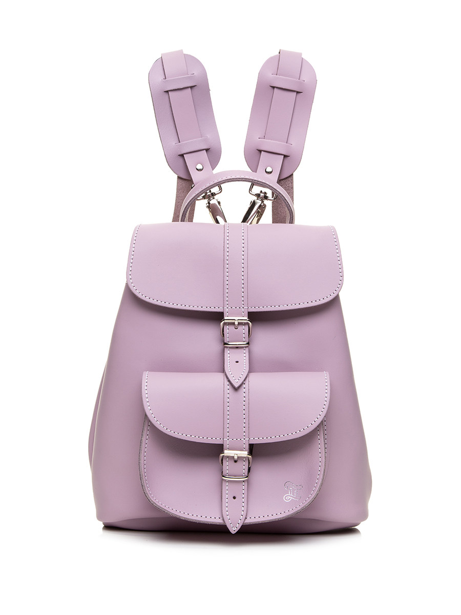 Grafea 淡紫色针扣搭带双肩包