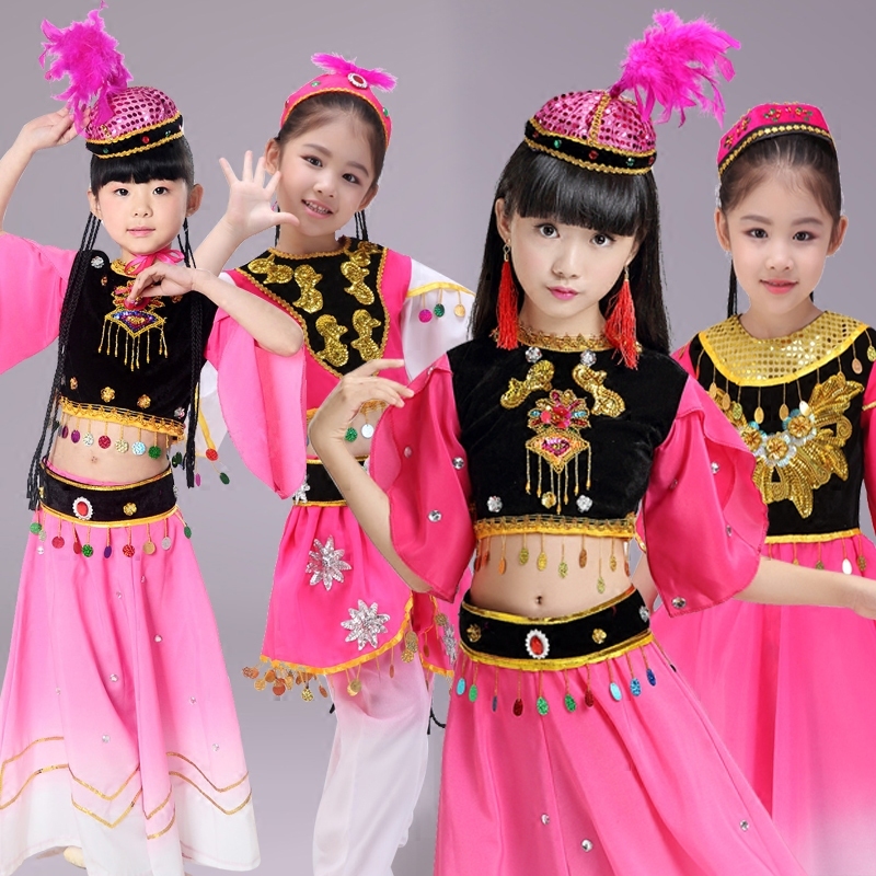 Minority performance costumes Children's dance performance clothing dance skirt