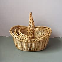 Famous Wicker rattan fruit basket carrying basket egg basket gift basket packaging basket picnic basket promotion