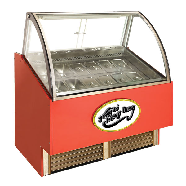 Force D12GNWF 12 Basin Hard Ice Cream Display Cabinet Ice Cream Freezer Ice Cream Display Cabinet