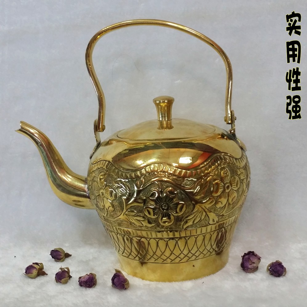 Indian crafts copper pot 16 inches pure copper imported home restaurant hotel coffee pot teapot handmade