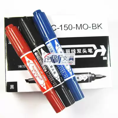 Hua Li line strange pen 150 oily box head pen strange pen blue red black big double head marker pen wholesale
