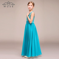 MUSE Children Dress Girls Buổi tối Dress Concert Piano violin Trang phục hội nghị Biển xanh quần áo bé trai phong cách lịch lãm