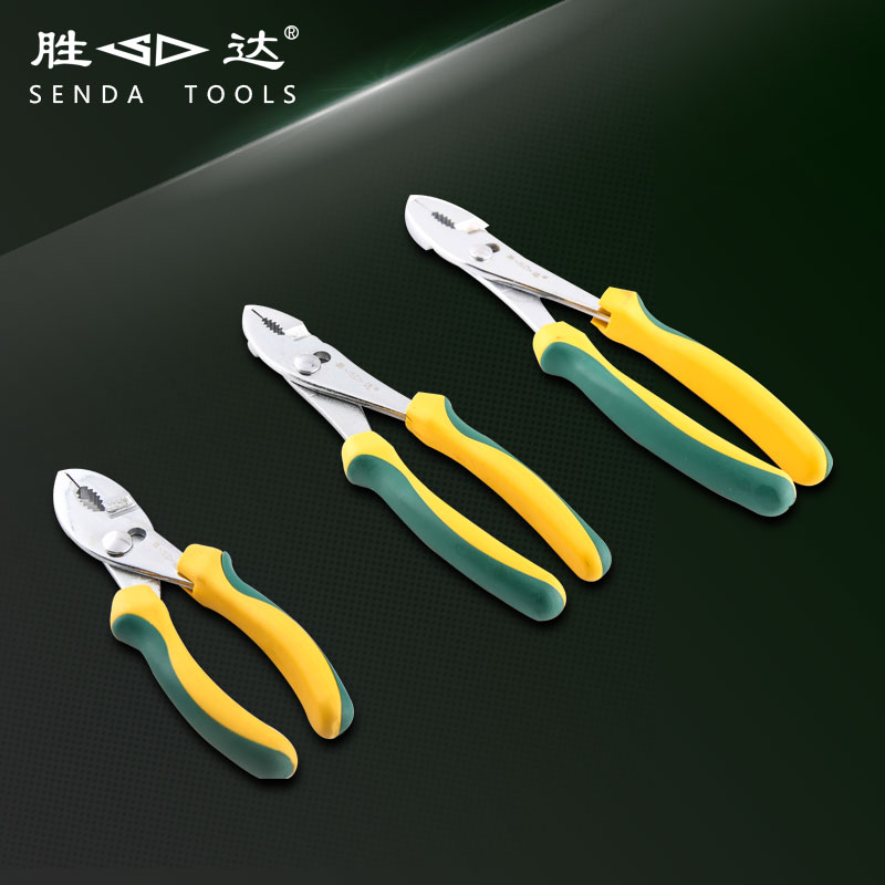 Shengda tools two-color (plastic handle)lithium fish pliers carp pliers Water pipe clamping pliers Pipe pliers