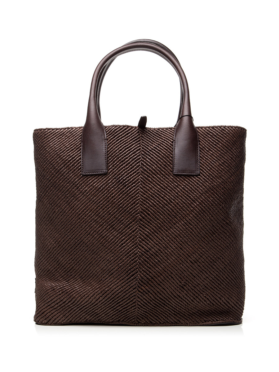 Dolce&Gabbana 深棕色编织拼接托特包