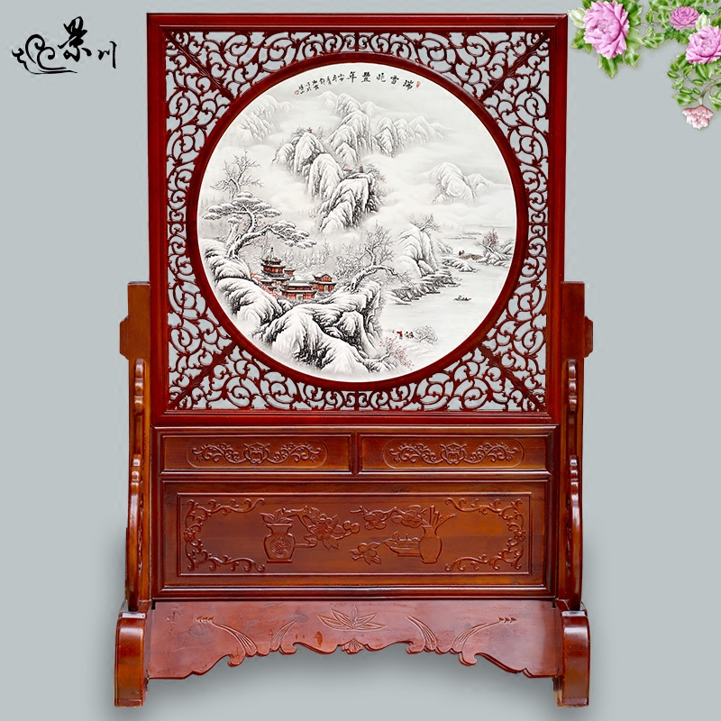 Jingdezhen ceramic hand - made porcelain plate painting sofa setting wall hang a picture to the sitting room porch partition screen copy classic adornment