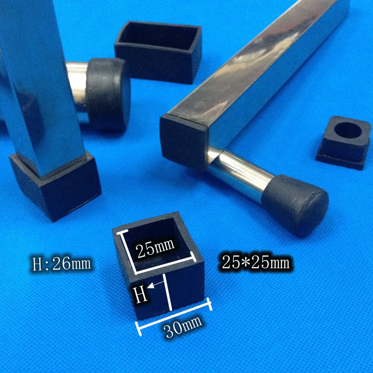 Rubber foot cover stainless steel pin sleeve round footed set square foot cover furniture table and chairs foot cushion protection gum cover