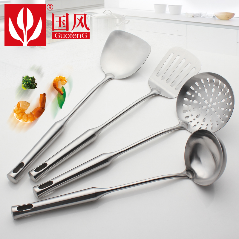 National style stainless steel spatula leak shovel long handle large spoon colander kitchen kitchen utensils integrated cooking cookware set