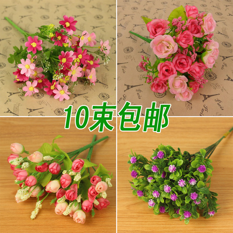 Silk flower artificial flower plastic flower wholesale artificial flower Daisy QQ rose Diamond rose Little gypsophila Milanese flower