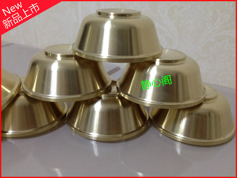Pure copper for cup bowls Seven precious cups Bowls Buddha Tang Pangels Water Supply Cup Water Bowl Water Purification Cup Thickening Type 7cm Set of 7