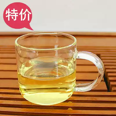 Thickened heat-resistant handmade glass small teacup Tea cup Straight cup Coffee cup tea cup with handle glass small cup