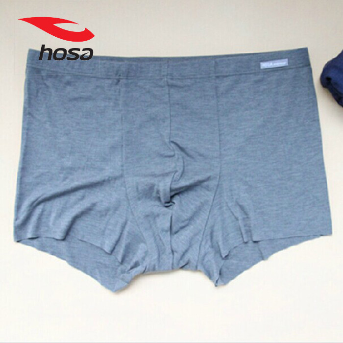 hosa Haosha men leka cotton briefs threaded with type cut comfort four-corner pants pure color no marks 114631218