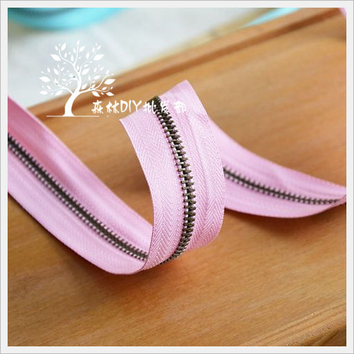 (Forest Wholesale) 2.5 yuan, smooth, 3#, copper zipper (pink), 10 yards, pack, 300g
