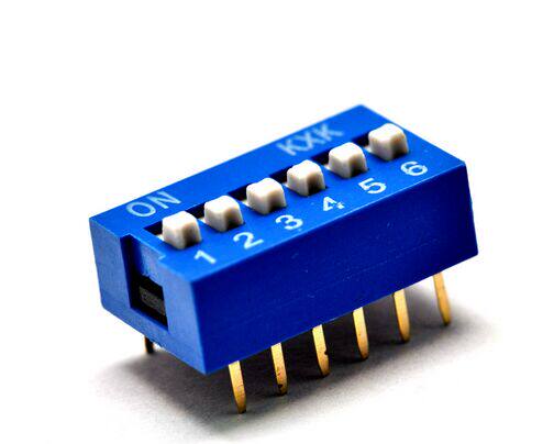 (YL) dial switch flat dial switch 6-bit toggle switch foot distance 2 54MM blue spot