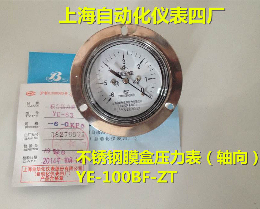 Shanghai Automation meter Four-plant axial membrane case pressure gauge YE-60ZT-Taobao