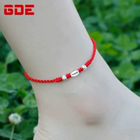 Vòng chân bạc 925 nữ chuyển giới Nhật Bản và Hàn Quốc hạt vòng chân nam trang sức garnet năm nay của con chó dây đỏ chữ vòng chân vòng đeo chân nữ