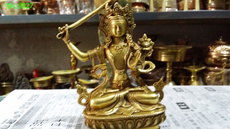 Изображения Будды, Статуи божества 纯铜文殊菩萨佛像 高14厘米